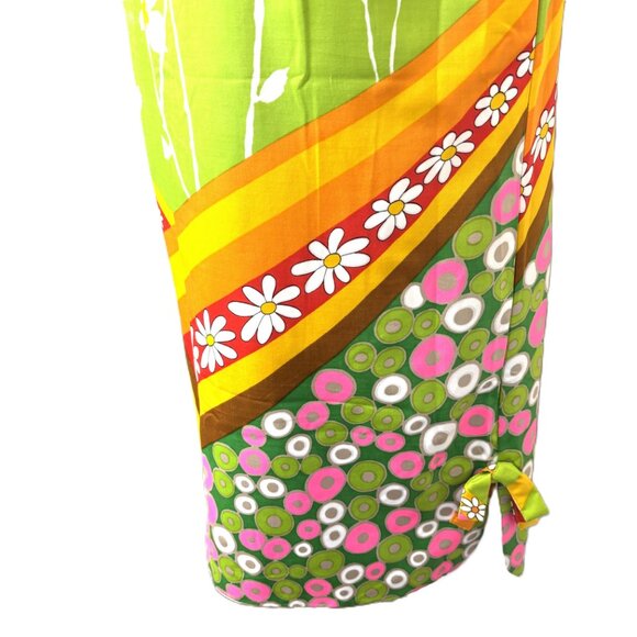 Screen Printed 60's Mod Groovy Flower Power Shift Dress Tunic MCM MOD VTG - Picture 6 of 13